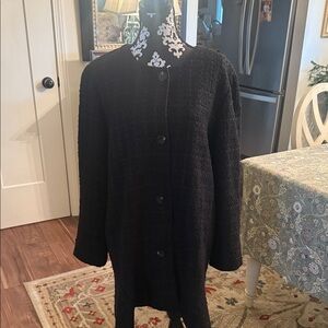 Ann Taylor Black Button-Up Coat